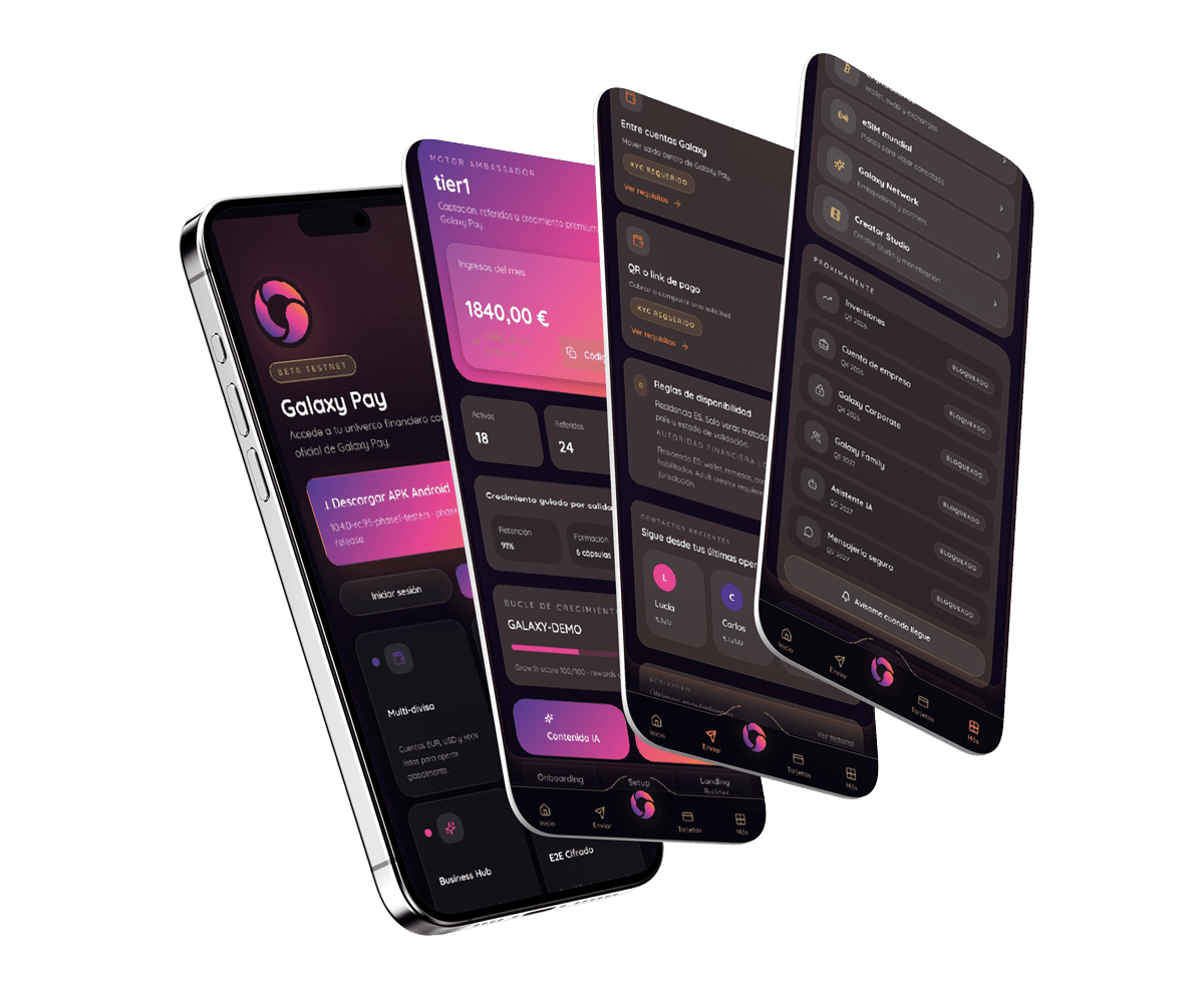 Galaxy Pay en varias pantallas